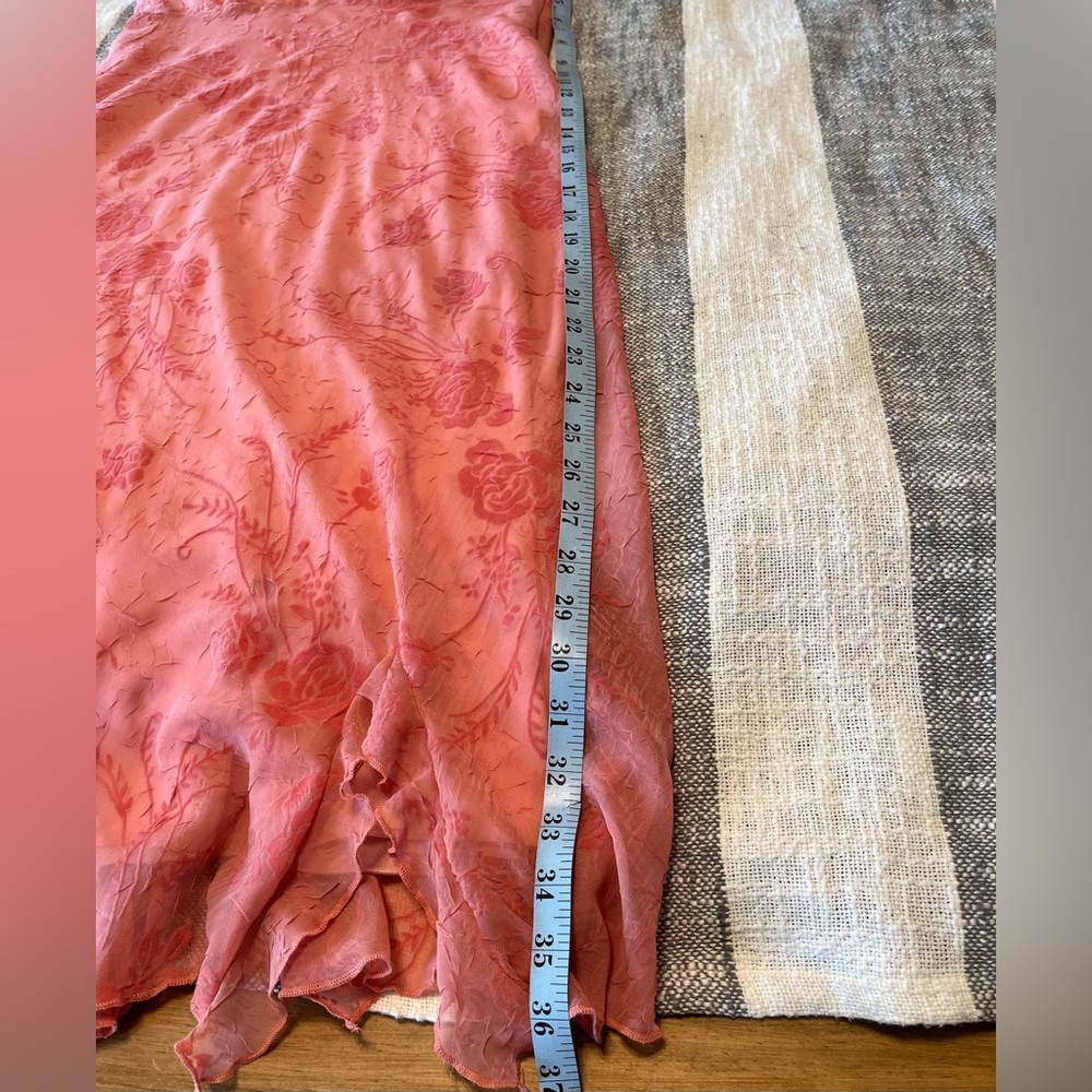 NWT Vtg CDC Rampage Sz 10 Dress Lined Rose Details Peachy Pink Ruffles Flowy Y2K - Picture 15 of 16